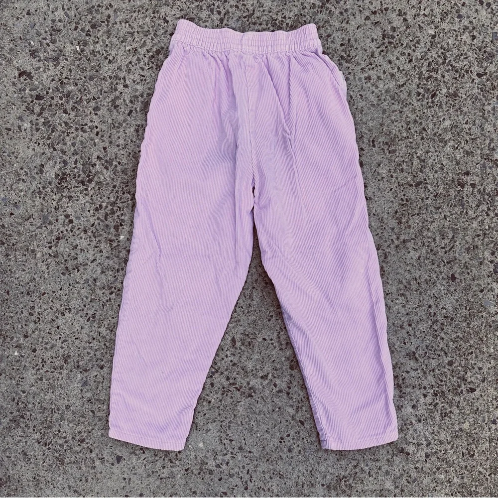 Vintage 80s 90s Oshkosh B'Gosh Pink Corduroy Floral Trim Pants Size 6